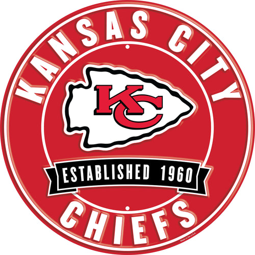 Wholesale NFL2116-Metal Est date circles / N2116-Kansas City Chiefs