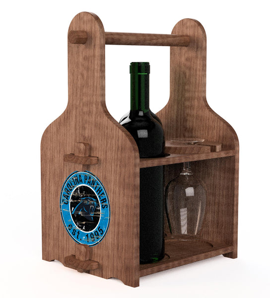 Wholesale NFL2120-Picnic Wine Holder / With Wine / N2120-Carolina Panthers