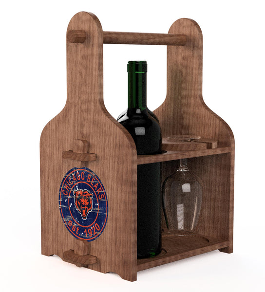 Wholesale NFL2120-Picnic Wine Holder / With Wine / N2120-Chicago Bears