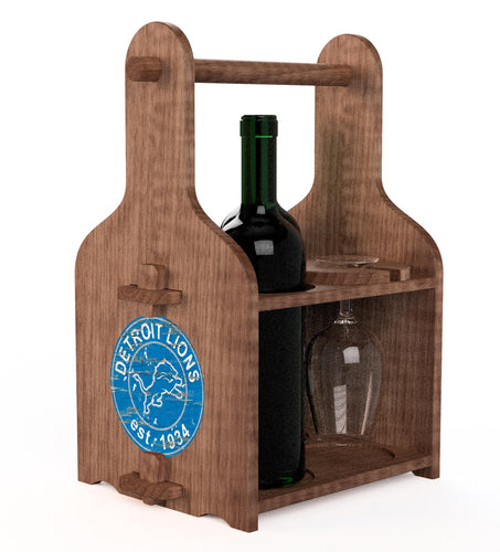 Wholesale NFL2120-Picnic Wine Holder / With Wine / N2120-Detroit Lions