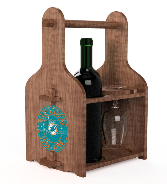 Wholesale NFL2120-Picnic Wine Holder / With Wine / N2120-Miami Dolphins