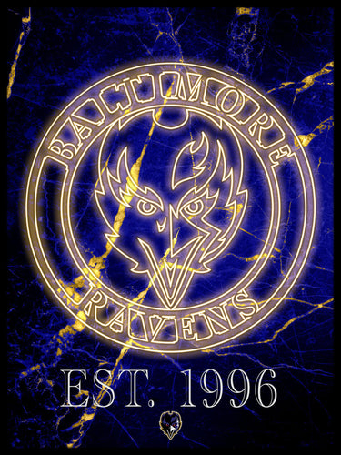 Wholesale NFL2129-Neon Circle Logo 12x16 / N2129-Baltimore Ravens