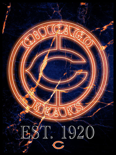 Wholesale NFL2129-Neon Circle Logo 12x16 / N2129-Chicago Bears