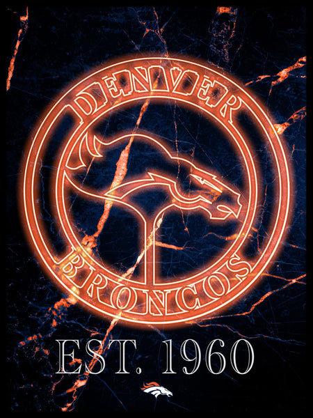 Wholesale NFL2129-Neon Circle Logo 12x16 / N2129-Denver Broncos