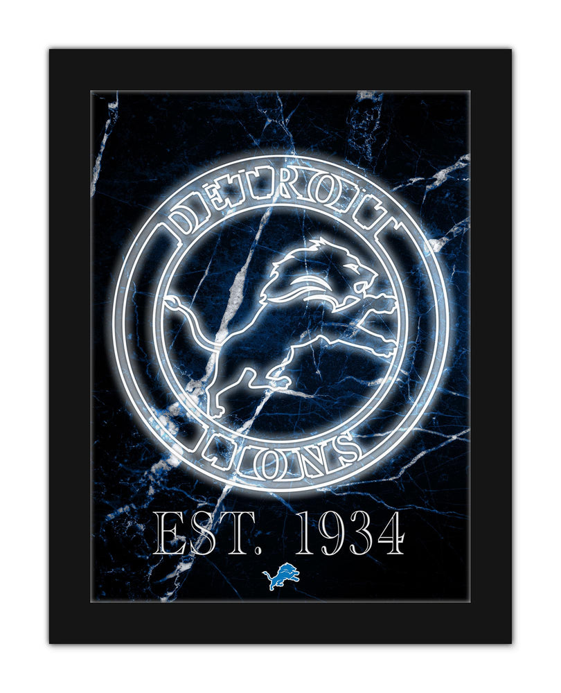 Wholesale NFL2129-Neon Circle Logo 12x16 / N2129-Detroit Lions