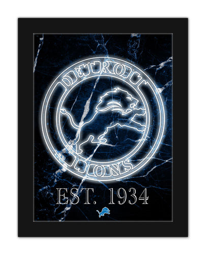 Wholesale NFL2129-Neon Circle Logo 12x16 / N2129-Detroit Lions