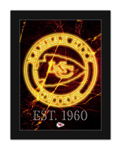 Wholesale NFL2129-Neon Circle Logo 12x16 / N2129-Kansas City Chiefs