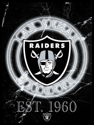 Wholesale NFL2129-Neon Circle Logo 12x16 / N2129-Las Vegas Raiders