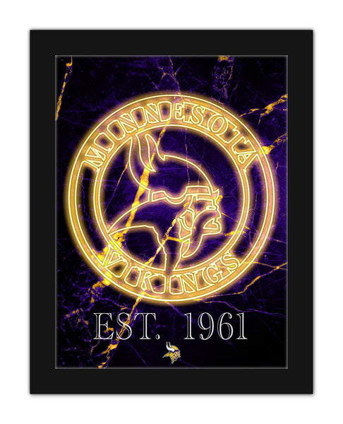 Wholesale NFL2129-Neon Circle Logo 12x16 / N2129-Minnesota Vikings
