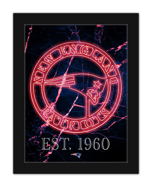 Wholesale NFL2129-Neon Circle Logo 12x16 / N2129-New England Patriots