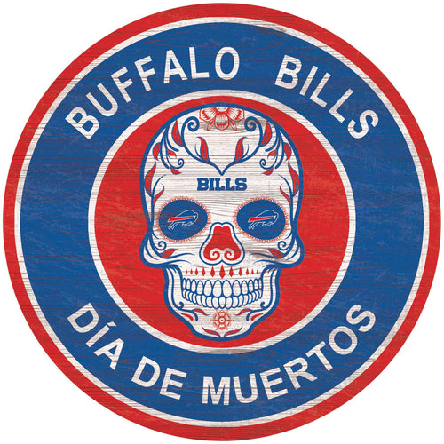 Wholesale NFL2141-Sugar Skull Circle / N2141-Buffalo Bills