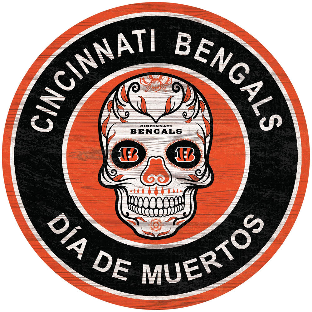 Wholesale NFL2141-Sugar Skull Circle / N2141-Cincinnati Bengals