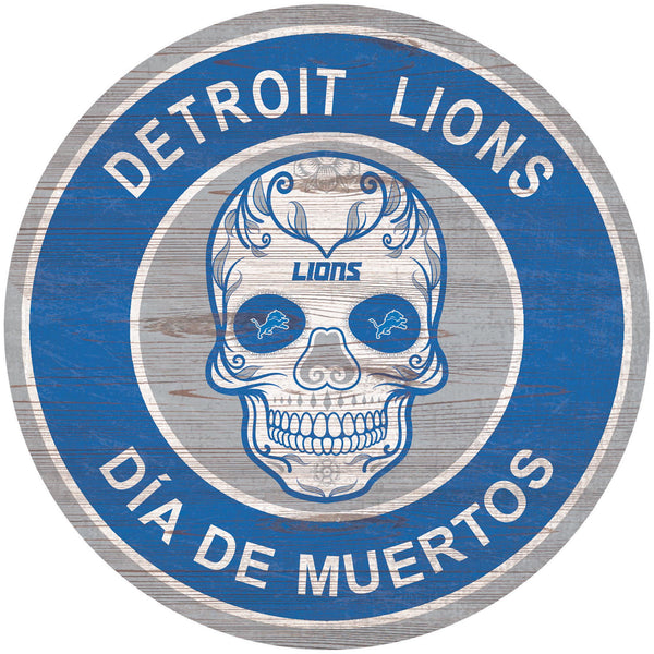 Wholesale NFL2141-Sugar Skull Circle / N2141-Detroit Lions