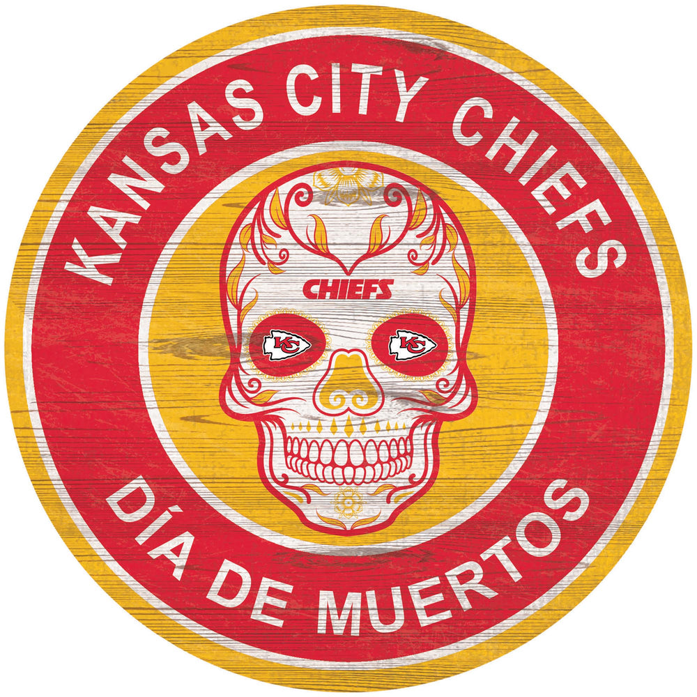 Wholesale NFL2141-Sugar Skull Circle / N2141-Kansas City Chiefs