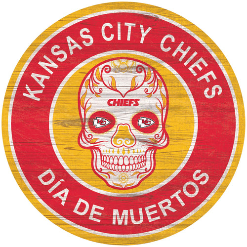 Wholesale NFL2141-Sugar Skull Circle / N2141-Kansas City Chiefs