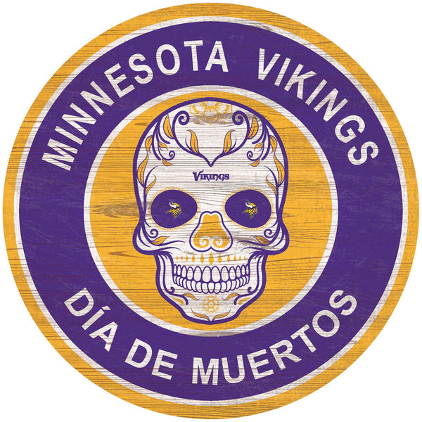 Wholesale NFL2141-Sugar Skull Circle / N2141-Minnesota Vikings