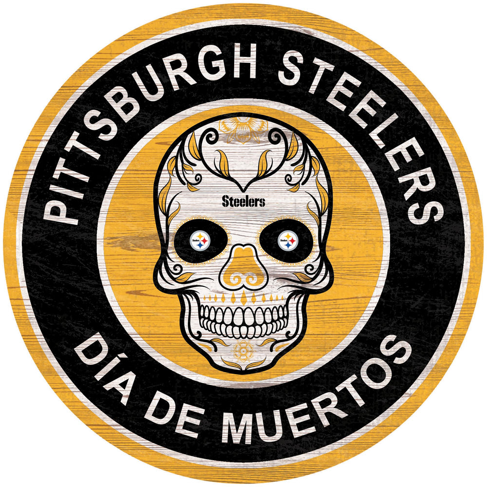 Wholesale NFL2141-Sugar Skull Circle / N2141-Pittsburgh Steelers