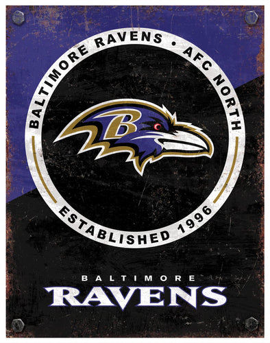 Wholesale NFL2164-Two Tone Metal Sign / N2164-Baltimore Ravens