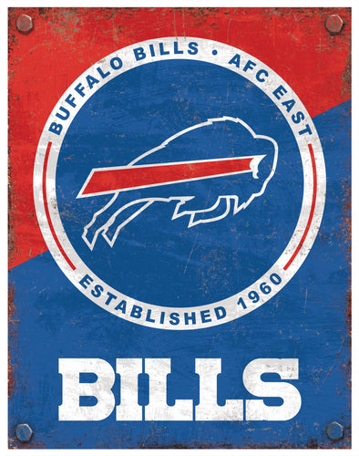 Wholesale NFL2164-Two Tone Metal Sign / N2164-Buffalo Bills