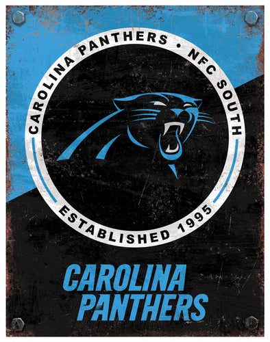 Wholesale NFL2164-Two Tone Metal Sign / N2164-Carolina Panthers