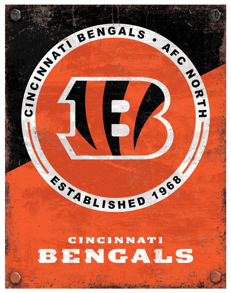 Wholesale NFL2164-Two Tone Metal Sign / N2164-Cincinnati Bengals