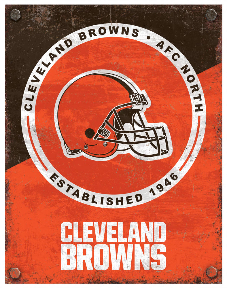 Wholesale NFL2164-Two Tone Metal Sign / N2164-Cleveland Browns