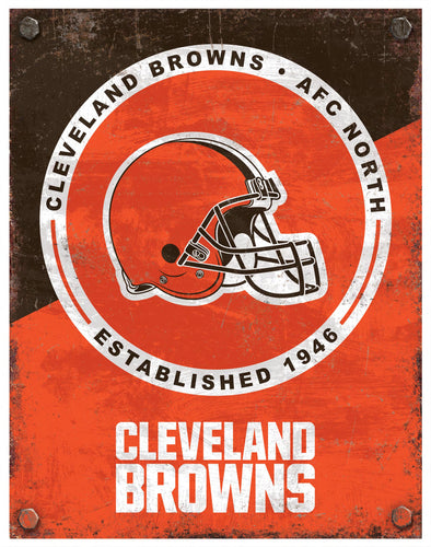 Wholesale NFL2164-Two Tone Metal Sign / N2164-Cleveland Browns