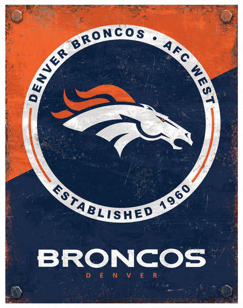 Wholesale NFL2164-Two Tone Metal Sign / N2164-Denver Broncos