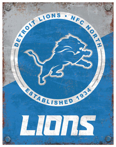 Wholesale NFL2164-Two Tone Metal Sign / N2164-Detroit Lions