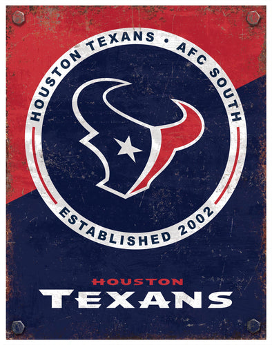 Wholesale NFL2164-Two Tone Metal Sign / N2164-Houston Texans