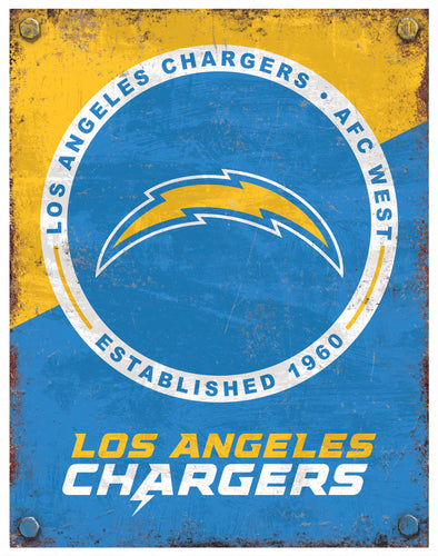 Wholesale NFL2164-Two Tone Metal Sign / N2164-Los Angeles Chargers