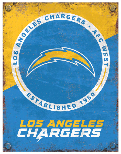 Wholesale NFL2164-Two Tone Metal Sign / N2164-Los Angeles Chargers