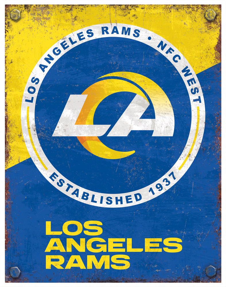 Wholesale NFL2164-Two Tone Metal Sign / N2164-Los Angeles Rams