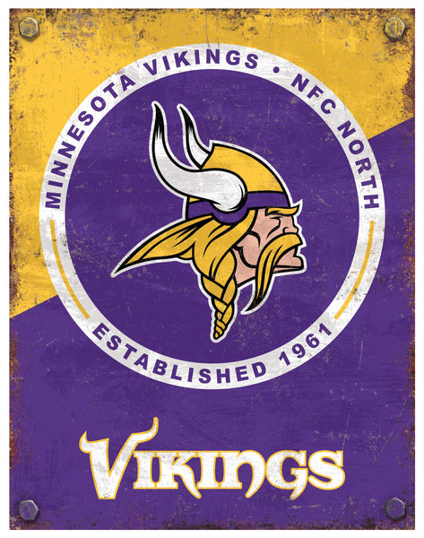 Wholesale NFL2164-Two Tone Metal Sign / N2164-Minnesota Vikings