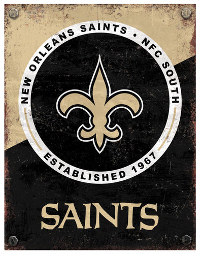 Wholesale NFL2164-Two Tone Metal Sign / N2164-New Orleans Saints