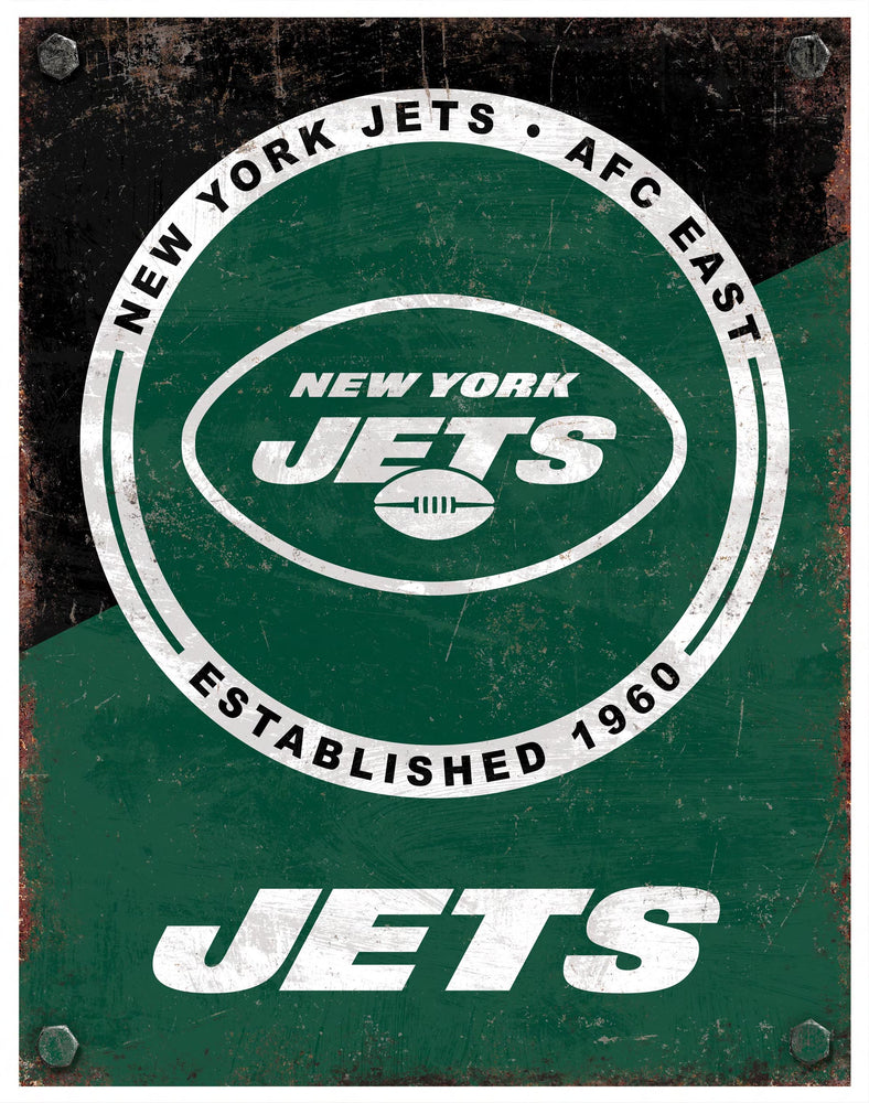 Wholesale NFL2164-Two Tone Metal Sign / N2164-New York Jets