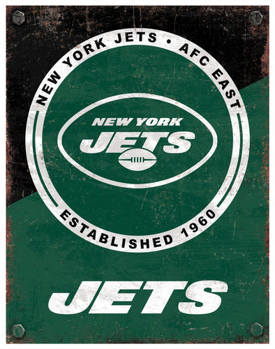 Wholesale NFL2164-Two Tone Metal Sign / N2164-New York Jets