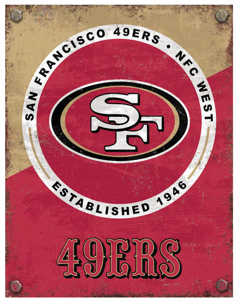 Wholesale NFL2164-Two Tone Metal Sign / N2164-San Francisco 49ers