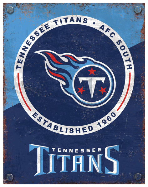 Wholesale NFL2164-Two Tone Metal Sign / N2164-Tennessee Titans