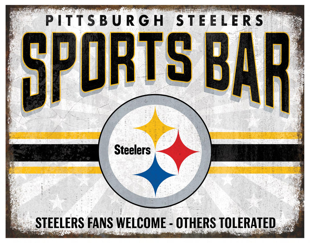 Wholesale NFL2165-Team Sports Bar Metal / N2165-Pittsburgh Steelers