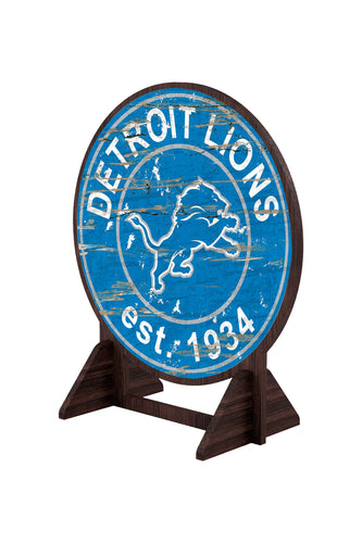 Wholesale NFL2187-Desktop Circle Logo Stand / N2187-Detroit Lions