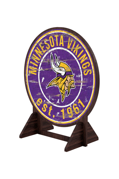 Wholesale NFL2187-Desktop Circle Logo Stand / N2187-Minnesota Vikings