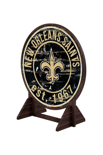 Wholesale NFL2187-Desktop Circle Logo Stand / N2187-New Orleans Saints