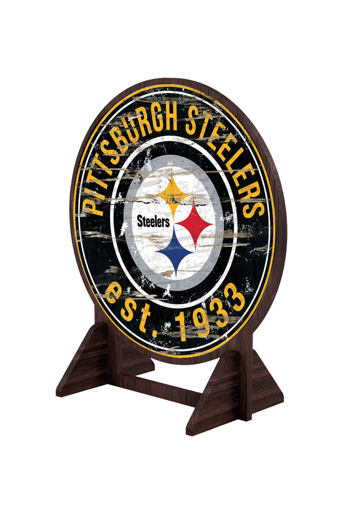 Wholesale NFL2187-Desktop Circle Logo Stand / N2187-Pittsburgh Steelers