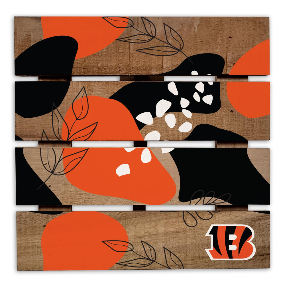 Wholesale NFL2222-Abstract Floral Trivet Hot Plate / N2222-Cincinnati Bengals