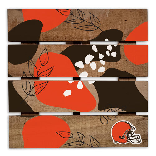 Wholesale NFL2222-Abstract Floral Trivet Hot Plate / N2222-Cleveland Browns