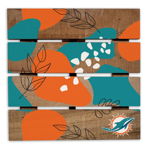 Wholesale NFL2222-Abstract Floral Trivet Hot Plate / N2222-Miami Dolphins