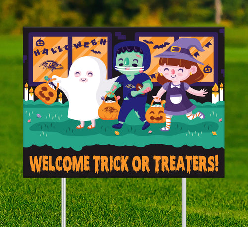 Wholesale NFL2232-Welcome Trick or Treaters Yard Sign / N2232-Baltimore Ravens