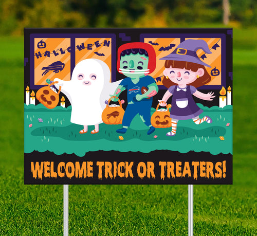 Wholesale NFL2232-Welcome Trick or Treaters Yard Sign / N2232-Buffalo Bills
