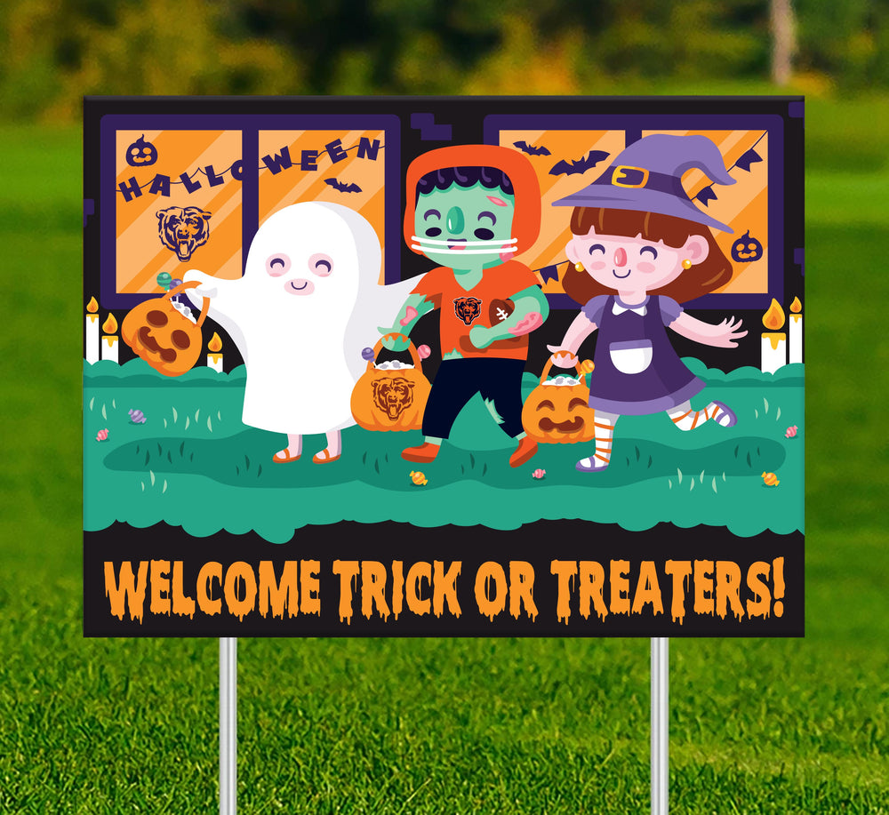 Wholesale NFL2232-Welcome Trick or Treaters Yard Sign / N2232-Chicago Bears